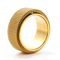 Gold rotatable stainless steel mesh spinner ring for anxiety relief and couples. - Size 6 / Rotatable Mesh Style / 8mm / Gold