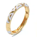 Elegante brazalete vintage de oro con esmalte geométrico blanco para mujer con estilo - Estilo de Triángulo Geométrico (Blanco 13SZ-B) / Blanco