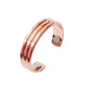 Anillo magnético ajustable de cobre con diseño roscado y dos imanes - Two Magnets Threaded Style / Rosa oro
