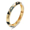Elegante brazalete vintage de esmalte geométrico en tono dorado con cierre de bisagra - Estilo de Triángulo Geométrico (Negro/Blanco/Gris 13SZ-HBH) / Negro Blanco Gris