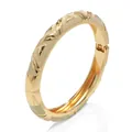 Elegante brazalete geométrico retro en tono dorado con incrustaciones de esmalte crema - Estilo de Triángulo Geométrico (13SZ-MYB) / Blanco Malta