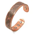 Vintage copper magnetic therapy cuff bracelet with engraved Tree of Life design - Tree of Life (JH-TSZ)