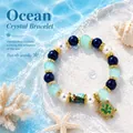 Mythical Ocean DIY bead kit: blue and green crystal bracelet with sea turtle charm - Green Turtle