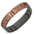 Retro-Magnetarmband aus antikem Kupfer und Rotgussgrau für Herren, SKU-Variantenansicht - 23,5 cm x 1,5 cm / Antik Kupfer & Gunmetal