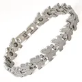 Elegantes silbernes Schmetterlings-Magnetarmband für Damen Modeaccessoire Schmuck - Schmetterlingsstil / 22 cm x 1,1 cm / Silber