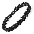Elegantes schwarzes Magnetarmband mit Schmetterlingsgliedern und poliertem Finish für Damen - Schmetterlingsstil (HDX-CSSL) / 22 cm x 1,1 cm / Schwarz