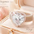 Elegante nude beige siliconen ring met een grote hartvormige zirkonia edelsteen - Maat 6 / Hart Volledige Zirkonia Stijl / Beigegrijs