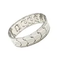 Elegantes silbernes Magnettherapie-Armband mit dreireihigen Magneten für moderne Herren - Pyramiden-Prägungs-Rhombus-Stil / 22,5cm x 2,1cm / Silber
