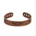 Vintage antikes Kupfer Magnettherapie Armband mit Baum des Lebens und Keltenknoten - Lebensbaum Keltischer Knoten Armreif (03) / Antikes Rotkupfer