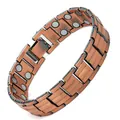 Therapeutisches Magnetarmband aus antiker Rotkupferlegierung mit doppelreihigen Magneten - Antik-gebürsteter Vollmagnet-Stil / Länge 23cm x Breite 1.5cm / Antikes Rotkupfer