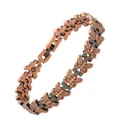 Vintage Kupfer Magnetarmband mit detailliertem Schmetterlings Glieder Design - Schmetterlings-Design (HDX-CSSL) / Länge 22 cm x Breite 1,1 cm / Antikes Rotkupfer