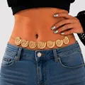 Elegant gold seashell nautilus charm waist chain belt for women beach vacation jewelry - Nautilus Shell Pendant (HLPJ-YL)