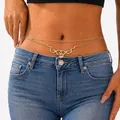 Elegant gold snake waist chain accessory for women, perfect for beach and daily wear. - Snake Shape Double Layer Waist Chain