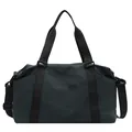 Detailed front view of a dark teal large capacity travel bag with durable shoulder straps - Blue