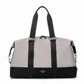 Grey and black large capacity travel bag for gym and luggage - M / Off White