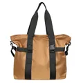 Detaillierte Ansicht einer braunen Reisetasche mit schwarzen Nylon-Verstellgurten - Braun