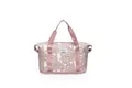 High capacity pink travel bag with fashion lettering for fitness and weekend trips - Purple