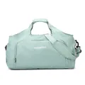 Mint green large capacity travel duffel bag for gym and weekend trips with strap - Green