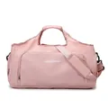 Large capacity pink travel duffel bag for fitness and sports with adjustable shoulder strap - Pink