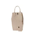 Gothic coffin shaped beige felt handbag with embossed cross detail and matching mini pouch - Khaki