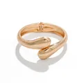 Bracciale rigido geometrico in oro lucido con design a goccia e cerniera - Stile Sovrapposto Irregolare (Stile 14) / Oro