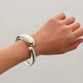 Bracciale rigido geometrico irregolare minimalista moderno in tonalità argento - Stile 1 / Argento
