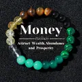 Handmade natural stone bracelet with tiger eye and malachite beads for wealth - Colored Ore Combination Style (2026316 Style 5)