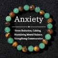 Tiger eye and green aventurine stone beaded bracelet for anxiety relief and calming - Tiger's Eye and Green Aventurine Style (2026316 Style 9)