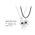 Detailed size and weight specs for silver projection heart couple necklaces. - Mixed Chain and Rope / Bright Silver