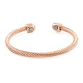 Elegant rose gold magnetic cable bracelet with twisted wire design and open cuff style - Rose Gold