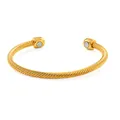 Premium gold-plated twisted cable bracelet with dual magnetic therapy ends for wellness - Gold