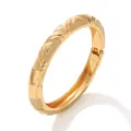 Elegant gold-finished enamel bangle featuring malt yellow geometric dripping oil details - Gold Geometric Malt Yellow Style (13SZ-MYB) / Malt White