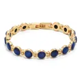 Elegante bracciale a maglie dorate con pietre occhio di gatto blu profondo lucide - Blu