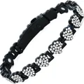 Schwarzes herzförmiges Magnetarmband mit funkelnden klaren Kristallakzenten. - Herzform Voll Strass Stil (TXMZ) / Schwarz