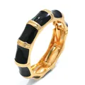 Brazalete bohemio de aleación con esmalte negro en forma de bambú - Estilo Bambú / Negro