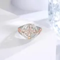 Elegant two-tone zircon ring featuring a rose gold Celtic knot design for women. - Size 7 / Two Colors