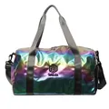 Große holografische Reisetasche mit schillerndem Design und verstellbarem Schultergurt - Irisierend