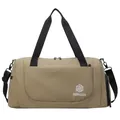 Large capacity travel duffel bag in khaki with black straps and white NINGJIA logo - Khaki