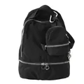 Détail de face du sac à dos noir avec une petite pochette amovible - S / Noir