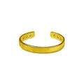 Macro detail view of gold magnetic therapy open ring with minimalist design for health care - Gold Smooth Surface Bangle