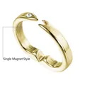 Close-up detail of a minimalist gold magnetic open ring with a small sparkling stone - Gold Rhinestone Inlaid Ring