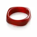 Bold irregular red resin bangle with a smooth glossy polished finish - Dark Red Irregular Style (020) / Red