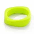 Chunky irregular neon green resin bangle with high-gloss polished finish for fashion - Avant-Garde Bright Green Style (07) / Fluorescent Green