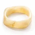 Elegant cream-colored irregular resin bangle featuring a subtle marbled swirl texture - Off-White Wide Style (015) / Cream Marbled