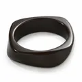 Irregular dark brown resin bangle with marbled tortoiseshell pattern and polished surface - Tortoise Texture Style (018) / Dark Brown