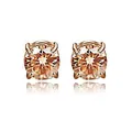 Gros plan sur des boucles d'oreilles magnétiques en zircon champagne et or rose - 6mm (1 Paire) / Or rose