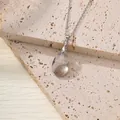 Eleganter klarer Tropfenkristall-Anhänger Halskette mit silberner Kette im Minimalismus-Stil - Halskette (Einzeln) / Grau
