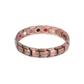 Retro rotes Kupfer-Magnettherapie-Armband für Männer mit verstellbaren Gliedern - Antikes Rotkupfer mit Dreifarbiger Verzierung (04)