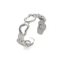 Elegante verstelbare zilverkleurige magnetische hartring met therapeutische magneten voor welzijn - Holle Hartstijl / Verstelbaar Open / Zilver