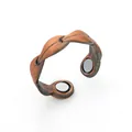 Verstelbare antieke koperen magnetische ring met gedraaid gevlochten ontwerp voor welzijn - Gedraaide geweven stijl / Verstelbaar Open / Antiek rood koper
